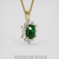 5.00 Ct. Green Tsavorite Garnet Pendant, 18K Yellow Gold 2