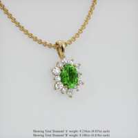 0.73 Ct. Gemstone Pendant, 18K Yellow Gold 2