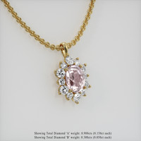 3.10 Ct. Gemstone Pendant, 18K Yellow Gold 2