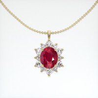 2.31 Ct. Ruby Pendant, 18K Yellow Gold 1