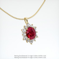 2.31 Ct. Ruby Pendant, 18K Yellow Gold 2