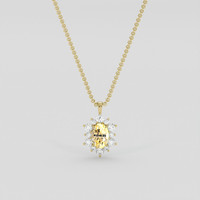 2.20 Ct. Yellow Sapphire Pendant, 18K Yellow Gold 1
