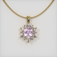 3.22 Ct. Pinkish Purple Sapphire Pendant, 18K Yellow Gold 1