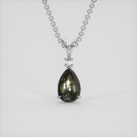 1.80 Ct. Black Sapphire Pendant, Platinum 950 1