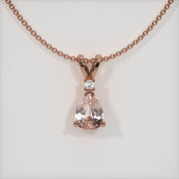 0.79 Ct. Pink Sapphire Pendant, 14K Rose Gold 1