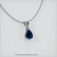 0.89 Ct. Blue Sapphire Pendant, 14K White Gold 2