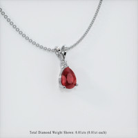 1.01 Ct. Ruby Pendant, 14K White Gold 2