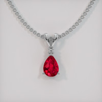 1.02 Ct. Ruby Pendant, 14K White Gold 1