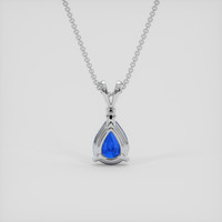 1.62 Ct. Blue Sapphire Pendant, 18K White Gold 4