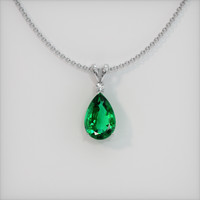 4.95 Ct. Emerald  Pendant - 18K White Gold
