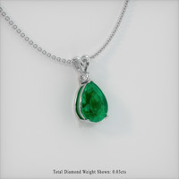 2.28 Ct. Emerald  Pendant - 18K White Gold