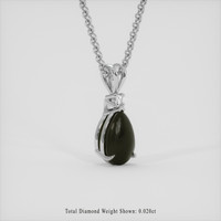 1.80 Ct. Black Sapphire Pendant, 18K White Gold 2
