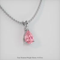 0.99 Ct. Padparadscha Sapphire Pendant, 18K White Gold 2