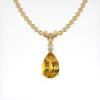 5.78 Ct. Gemstone Pendant, 14K Yellow Gold 1