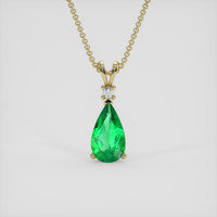 1.04 Ct. Emerald Pendant, 18K Yellow Gold 1
