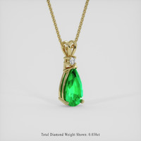 1.04 Ct. Emerald Pendant, 18K Yellow Gold 2