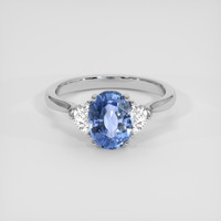 2.25 Ct. Blue Sapphire Ring, Platinum 950 1