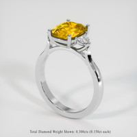 3.08 Ct. Yellow Sapphire Ring, Platinum 950 2