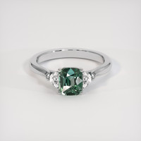 1.62 Ct. Green Sapphire Ring, Platinum 950 1