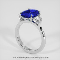 3.31 Ct. Blue Sapphire Ring, Platinum 950 2