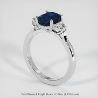 1.80 Ct. Blue Sapphire Ring, Platinum 950 2