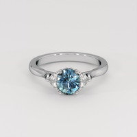 0.96 Ct. Greyish Blue Sapphire Ring, Platinum 950 1
