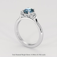0.96 Ct. Greyish Blue Sapphire Ring, Platinum 950 2