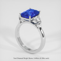4.45 Ct. Blue Sapphire Ring, 10K White Gold 2
