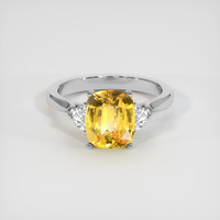3.08 Ct. Yellow Sapphire Ring, 14K White Gold 1