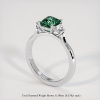 1.62 Ct. Green Sapphire Ring, 14K White Gold 2