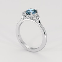 0.96 Ct. Greyish Blue Sapphire Ring, 14K White Gold 2