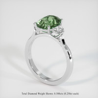 3.64 Ct. Green Sapphire Ring, 14K White Gold 2