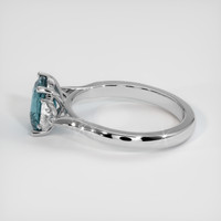 1.77 Ct. Greenish Blue Sapphire Ring, 18K White Gold 4