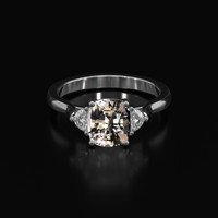 2.26 Ct. White Sapphire Ring, 18K White Gold 1