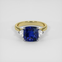3.44 Ct. Blue Sapphire Ring, 14K White & Yellow 1