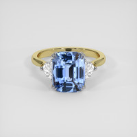4.63 Ct. Blue Sapphire Ring, 14K White & Yellow 1