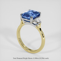 4.63 Ct. Blue Sapphire Ring, 14K White & Yellow 2
