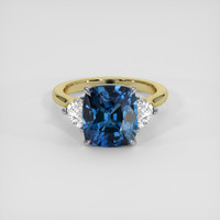 4.62 Ct. Blue Sapphire Ring, 14K White & Yellow 1