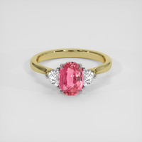 2.09 Ct. Padparadscha Sapphire Ring, 18K White & Yellow 1