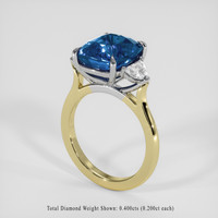 4.62 Ct. Blue Sapphire Ring, 18K White & Yellow 2