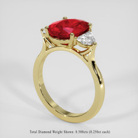 2.35 Ct. Ruby Ring, 10K Yellow Gold 2