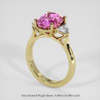 5.27 Ct. Purplish Pink Sapphire Ring, 10K Yellow Gold 2
