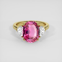 4.24 Ct. Pink Sapphire Ring, 10K Yellow Gold 1