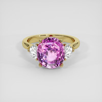 5.03 Ct. Purplish Pink Sapphire Ring, 10K Yellow Gold 1