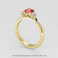 1.03 Ct. Padparadscha Sapphire Ring, 14K Yellow Gold 2