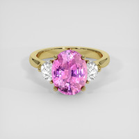 5.27 Ct. Purplish Pink Sapphire Ring, 14K Yellow Gold 1
