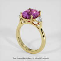5.03 Ct. Purplish Pink Sapphire Ring, 14K Yellow Gold 2