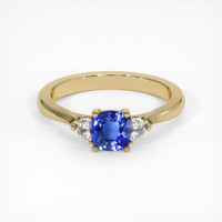 0.77 Ct. Blue Sapphire Ring, 18K Yellow Gold 1