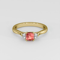 1.03 Ct. Padparadscha Sapphire Ring, 18K Yellow Gold 1