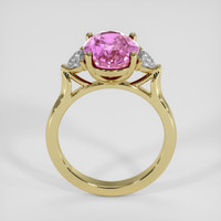 5.27 Ct. Purplish Pink Sapphire Ring, 18K Yellow Gold 3